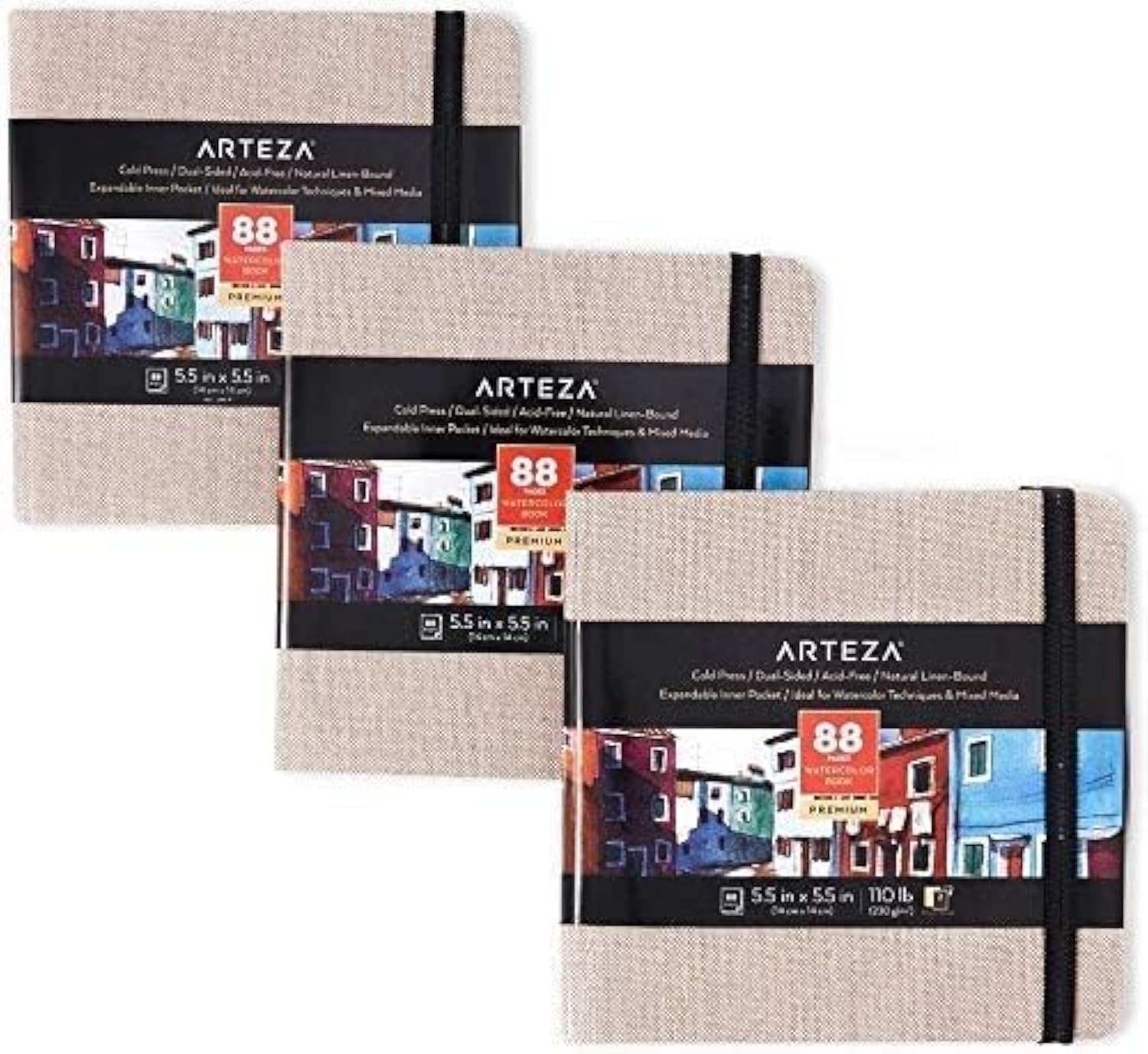 Watercolor Sketchbooks for Serious Practice: ARTEZA, Moleskine, and tumuarta Cotton Journals Compared